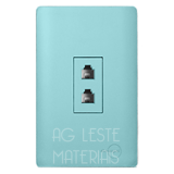 Conjunto Jack Duplo RJ11 Telefone 4x2 - Novara Especiais Celeste